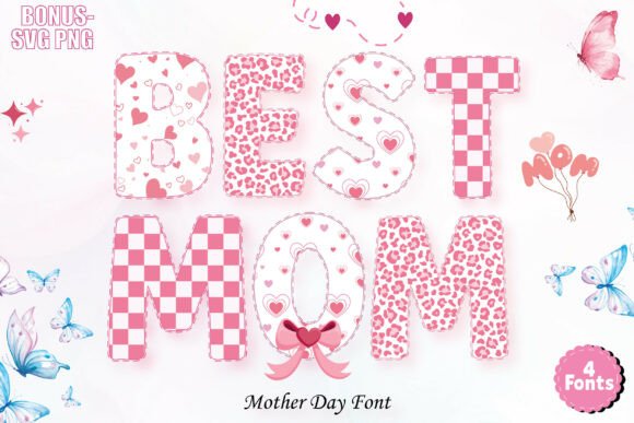 Creative Mother's Day Typography: A Stylish Font Bundle for Modern Designs