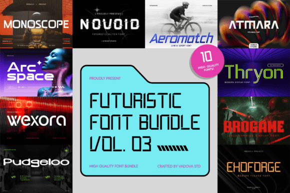 Futuristic Bundle Vol.03: Bold Fonts for Next-Level Design