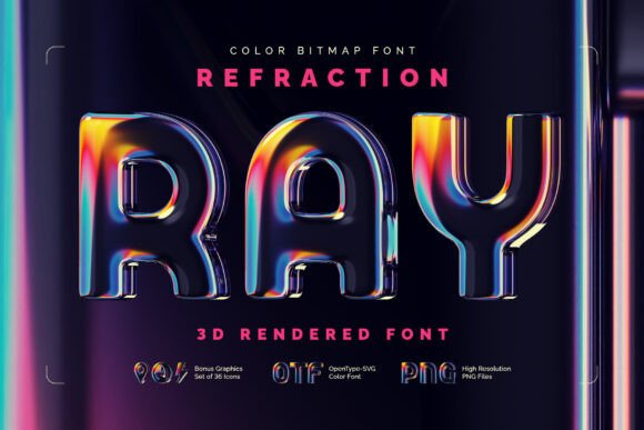 Introducing Refraction Ray: A Creative Font for Vibrant Branding