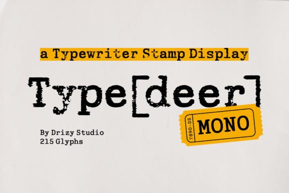 Typewriter Stamp Display Font: The Raw Charm of TypedeerMono